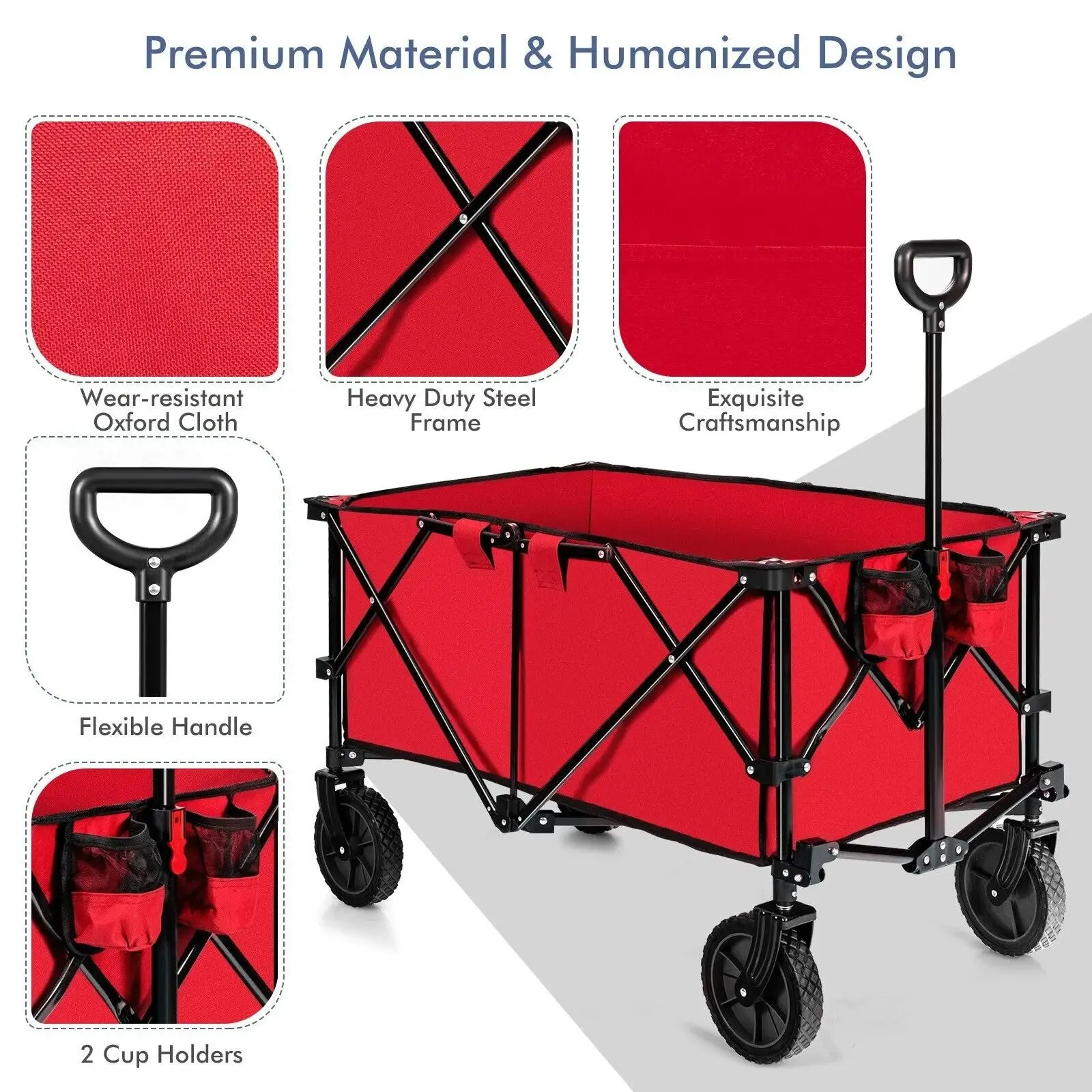Folding Camping Wagon Collapsible Trolley 212L