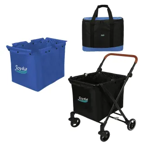 Folding Shopping Cart 85L Retail Shopping Carts with a Cooler Bag and a 85L Replacement Bag ，Adjustable Height Handle