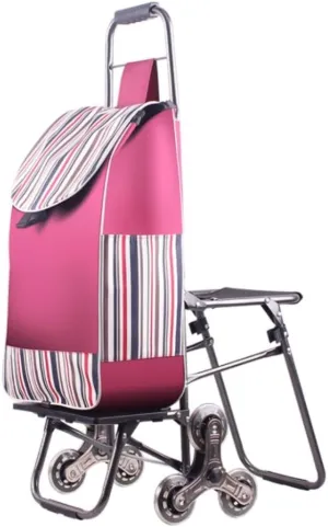 Folding Shopping Cart, Shopping Cart Shopping Trolleys Old Man Shopping Cart Life Household Luggage Trailer Travel Shopping Bag Grocery Utility Carts, 90*25cm