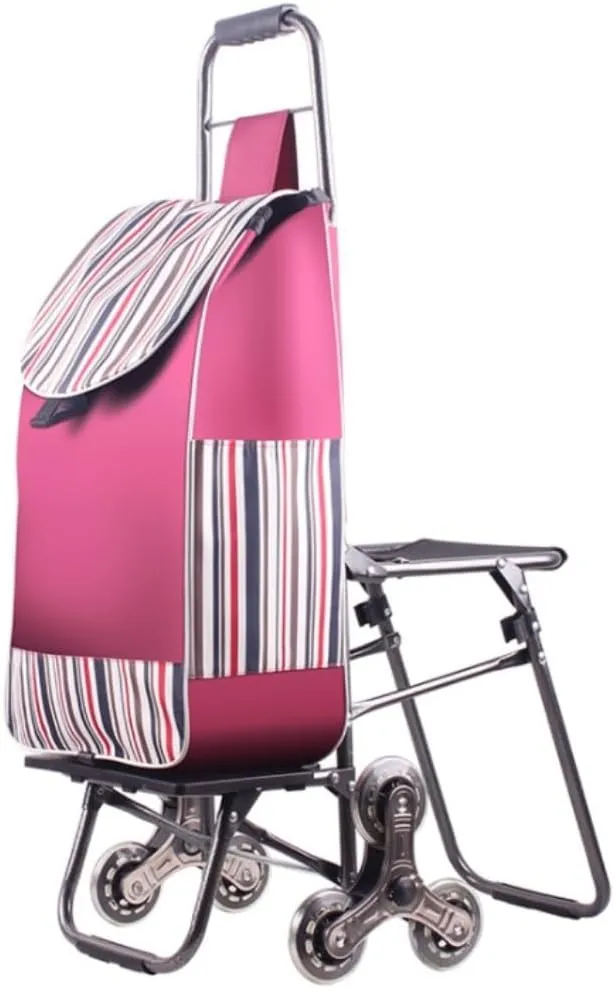 Folding Shopping Cart, Shopping Cart Shopping Trolleys Old Man Shopping Cart Life Household Luggage Trailer Travel Shopping Bag Grocery Utility Carts, 90*25cm