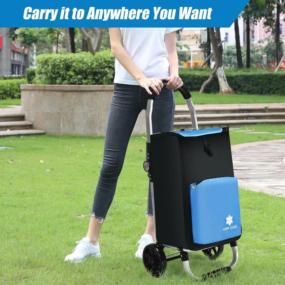 Folding Utility Shopping Trolley Cart with Removable Bag