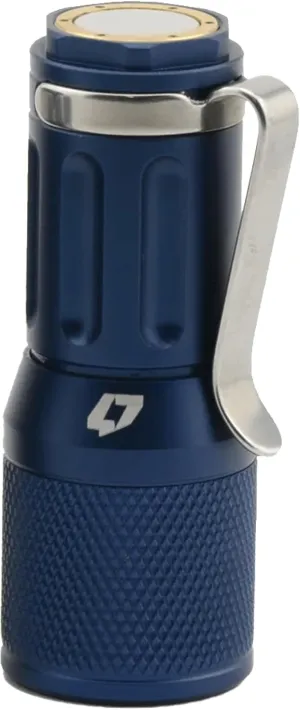 Foursevens Mini MKIII Turbo LED Pocket Flashlight with Clip, EDC Rechargeable, CRI 4000K @ 80 , 700-1.5 Lumen Range, Midnight Blue (Type III Anodized 6061 Aluminum)