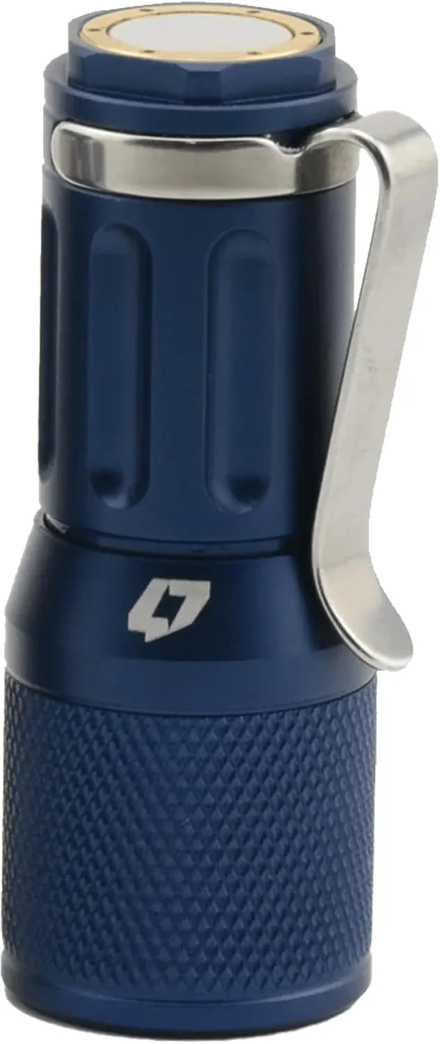 Foursevens Mini MKIII Turbo LED Pocket Flashlight with Clip, EDC Rechargeable, CRI 4000K @ 80 , 700-1.5 Lumen Range, Midnight Blue (Type III Anodized 6061 Aluminum)