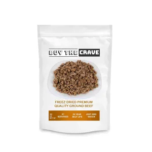 Freeze Dried USDA Ground Beef | Pre-Cooked Shelf Meat for Survival Emergency Food Supply, Meal Prep, MRE and Backpacking/Camping | Made in USA | Shelf Live 25  Years | 32 Oz