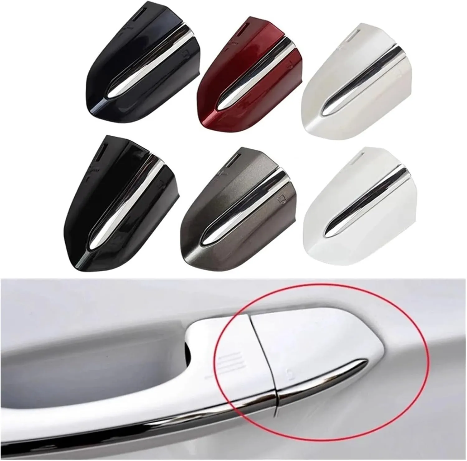 Front Left Exterior Door Handle Lock Cover Small Cap ，Compatible with Ford Mondeo MK5 2013-2019 Edge MK2 2018 2019 Taurus 2015-2020(1pcs Super White)