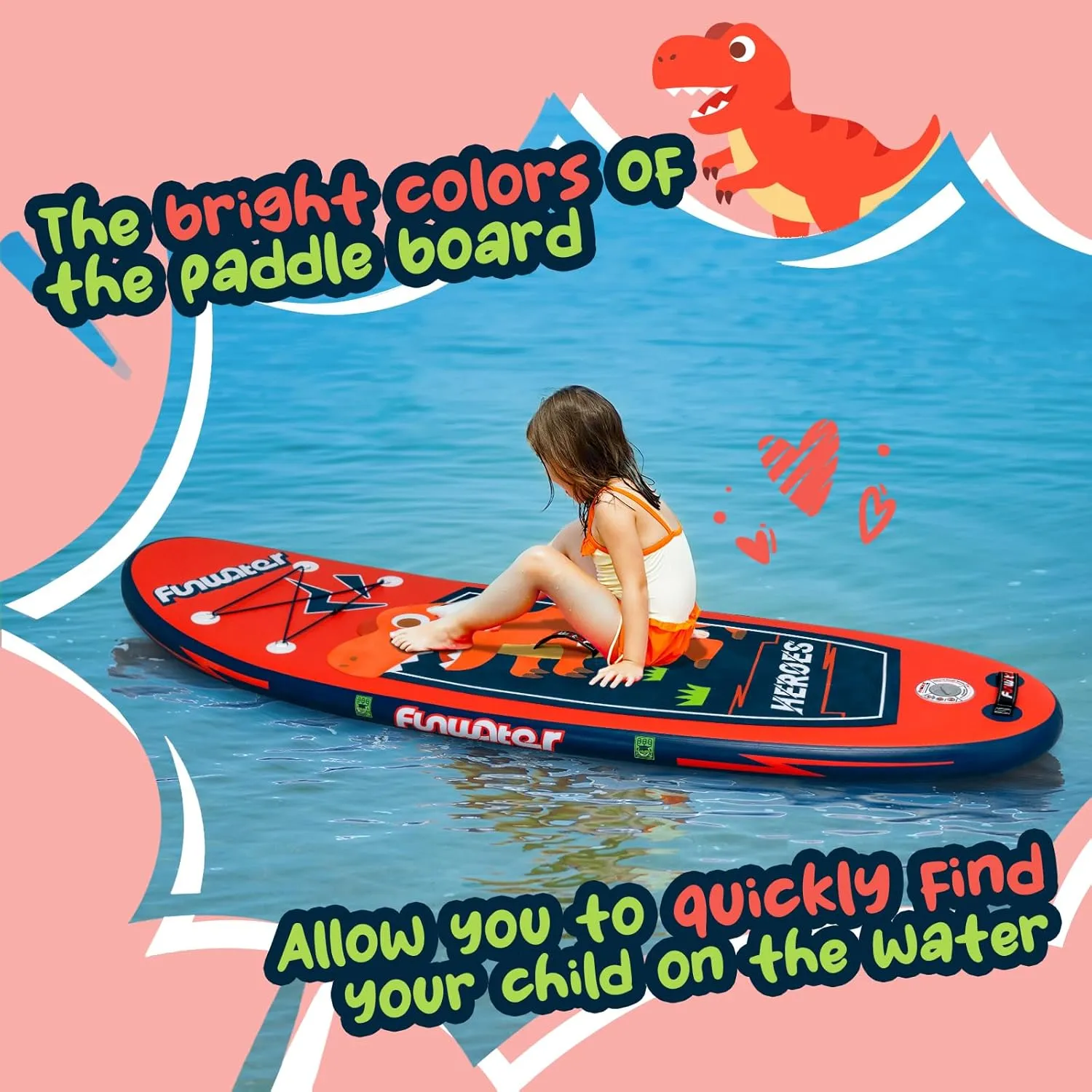 FunWater Inflatable Stand Up Paddle Board with Premium SUP Paddleboard Accessories, Anti-Slip EVA Deck, 11'/10'6'' Paddle Boards for Adults & Youth of All Skill Levels