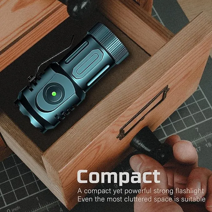 FZH Rechargeable Led Flashlights Mini Max2000 Lumens, Small Powerful Tactical Torch Super Bright Pocket EDC Flash Light 7 Modes USB C for Outdoors, Emergency, Work