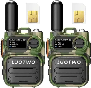G388 2-Pack Global 4G Walkie Talkies with SIM Cards Nationwide Coverage Unlimted Communication Range PoC Two Way Radios with Flashlight for Adults Long Range Intercom 5000km,Use for a Lifetime