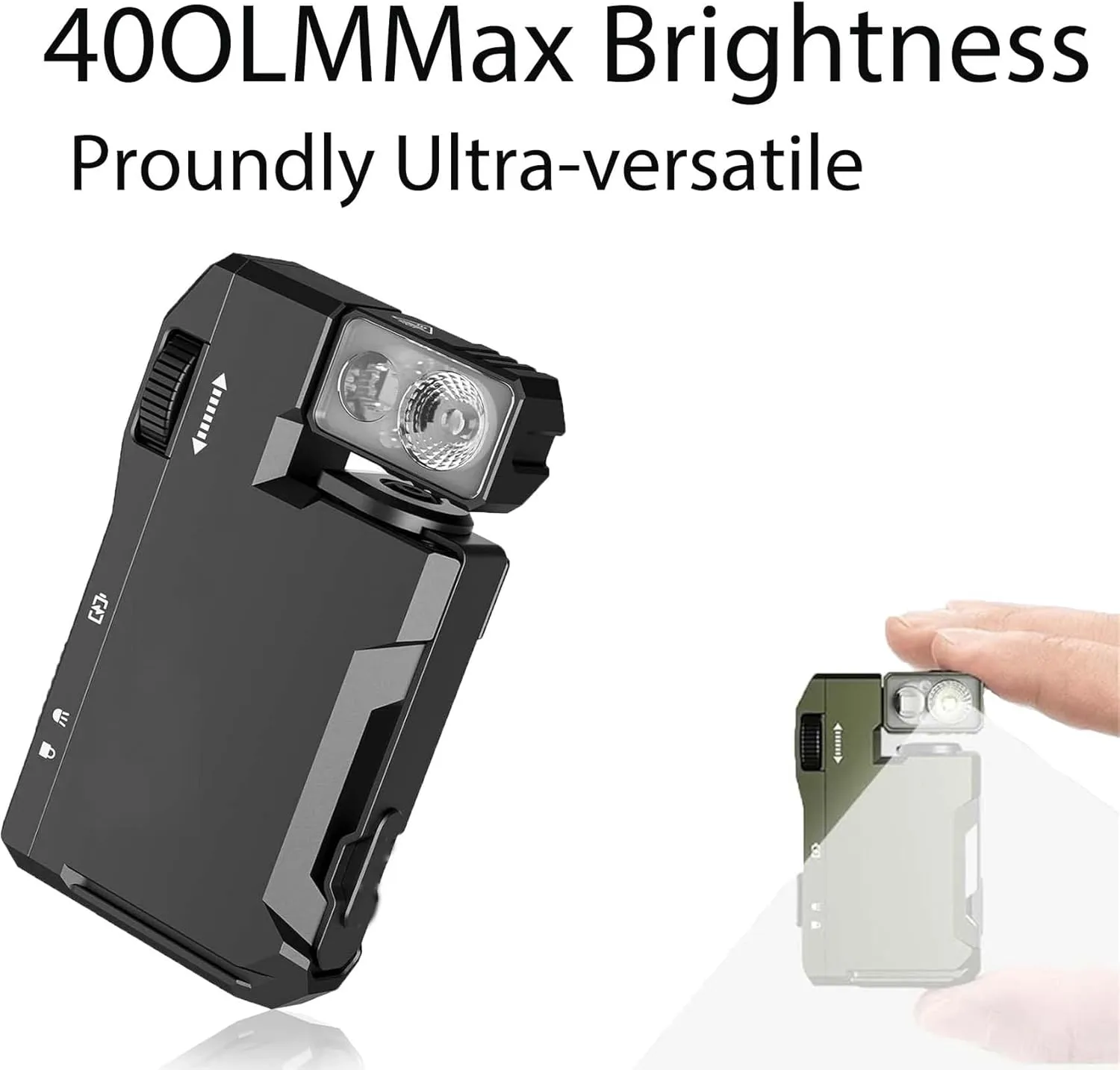 G5 Pocket-Sized Led Light - 400 Lumens Magnetic Mini Flashlight, USB-C, Magnetic Clip, Great for Gear Bag, Repai,G5 Rechargeable EDC Flashlight with 180° Rotation & Dual Light (Black)