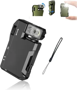 G5 Rechargeable EDC Flashlight,G5 Pocket-Sized Led Light - 400 Lumens Magnetic Mini Flashlight with 180° Rotation & Dual Light,USB-C,Magnetic Clip,Great for Gear Bag,Repai (Black)