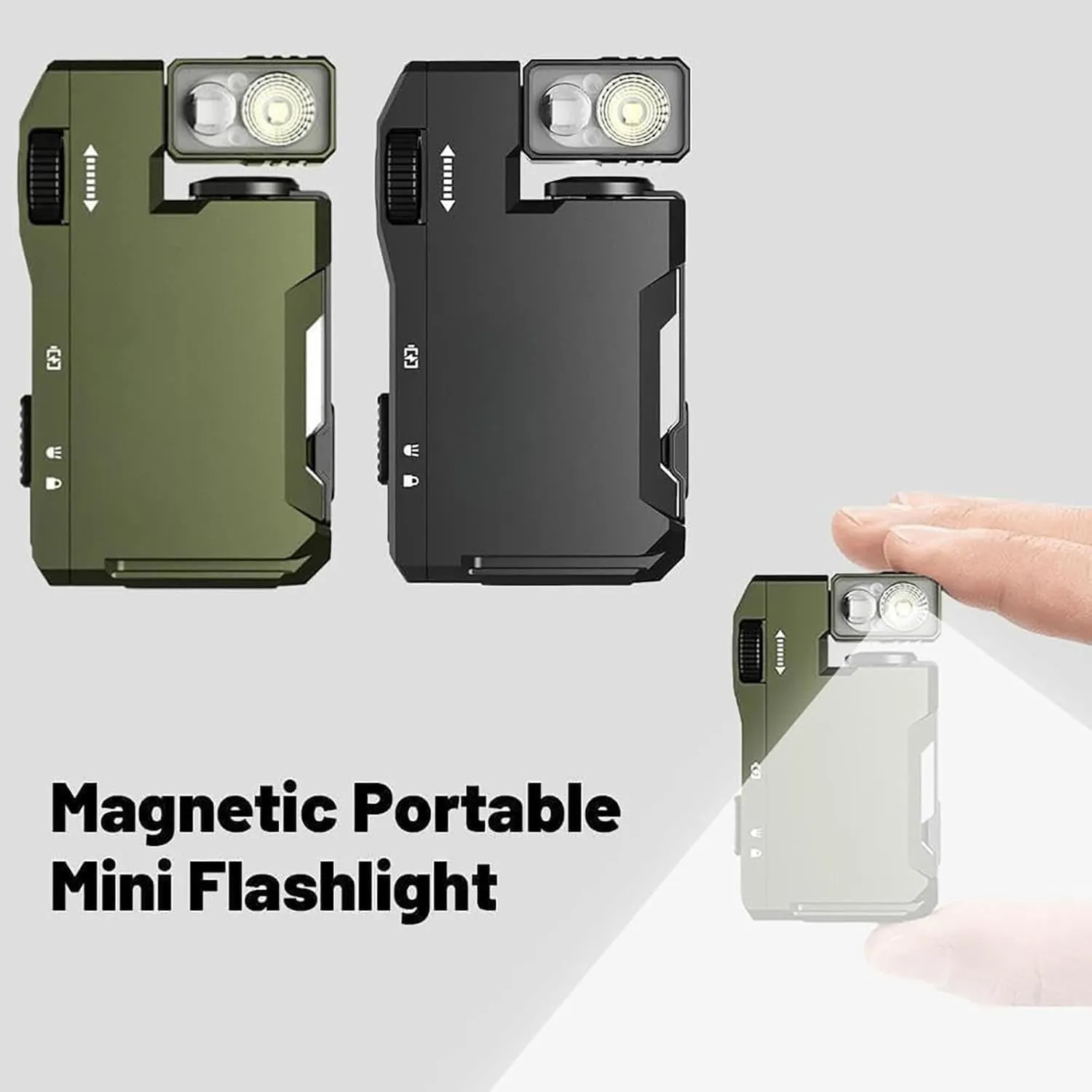 G5 Rechargeable EDC Flashlight,G5 Pocket-Sized Led Light - 400 Lumens Magnetic Mini Flashlight with 180° Rotation & Dual Light,USB-C,Magnetic Clip,Great for Gear Bag,Repai (Black)