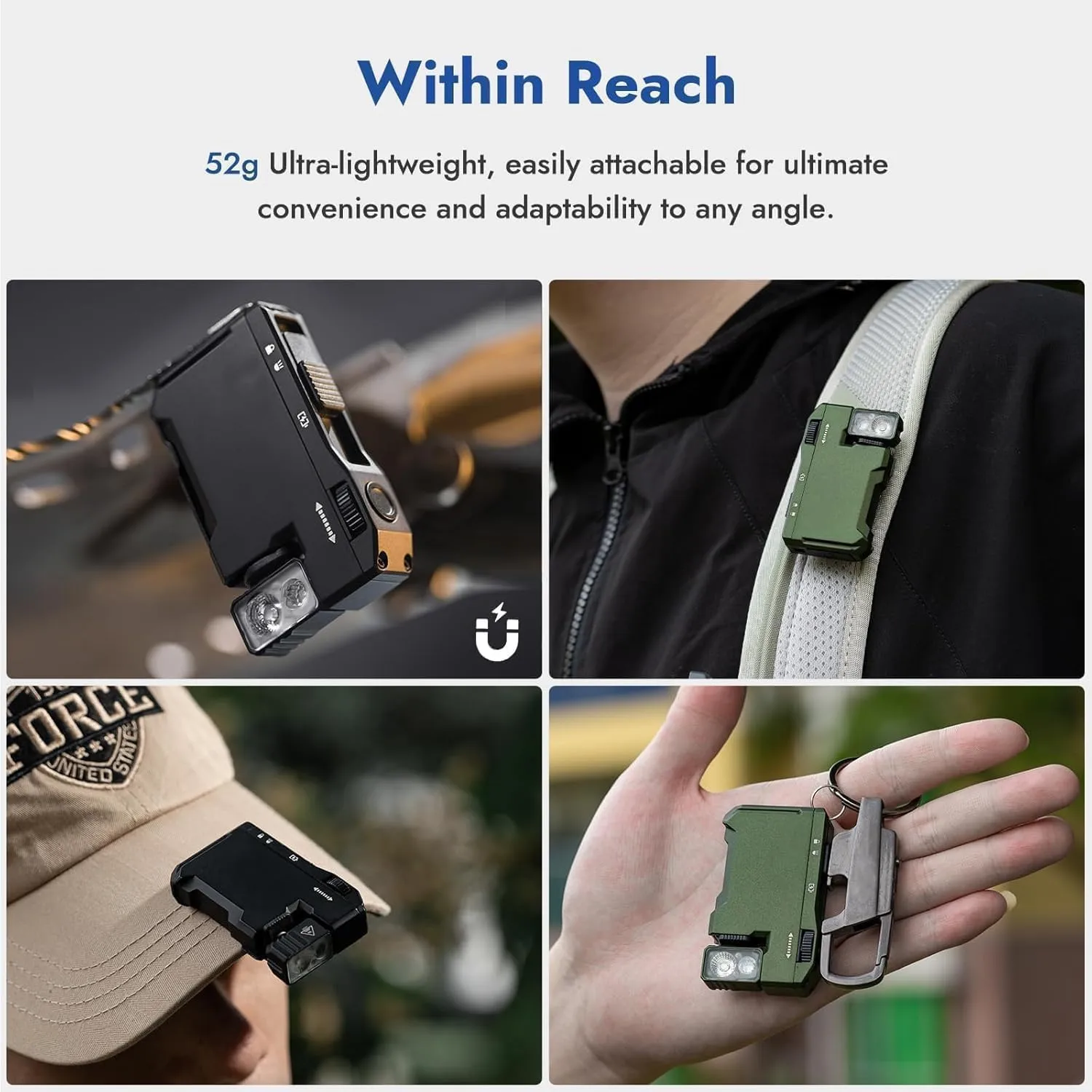 G5 Rechargeable EDC Flashlight,G5 Pocket-Sized Led Light - 400 Lumens Magnetic Mini Flashlight with 180° Rotation & Dual Light,USB-C,Magnetic Clip,Great for Gear Bag,Repai (Black)