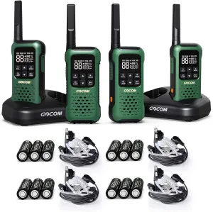 G9 Waterproof Walkie Talkie for Adult Long Range, Floating Portable Two Way Radio, NOAA Weather Alert,SOS,Flashlight, Rechargeable 2 Way Raido for Adults (4 Pack)