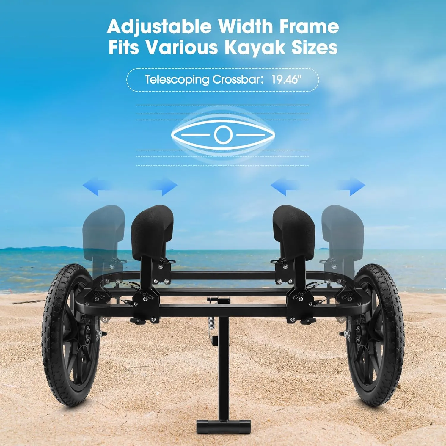 GanFindX Heavy Duty Kayak Cart | Multi-Style Kayak Trolley for Kayaks, Canoes & SUP | Durable Wheels for Easy Transport