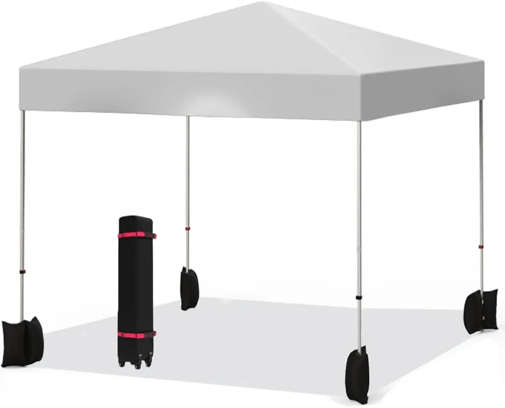 GAOMON 10x10ft Pop up Canopy, Outdoor One Push Canopy Tent with Wheeled Carry Bag, Instant Canopies for Events and Camping, White