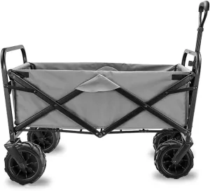 Garden Cart Foldable Pull Wagon Hand Cart Garden Transport Cart Folding Camping Cart with Lining4 Wheeled Foldable Festival Trolley