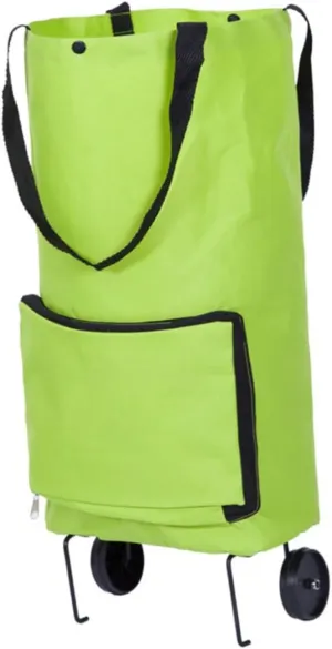 Garneck Oxford Cloth Foldable Shopping Cart Bag Collapsible Tugboat Cart 15kg Capacity Portable for Travel School Supplies