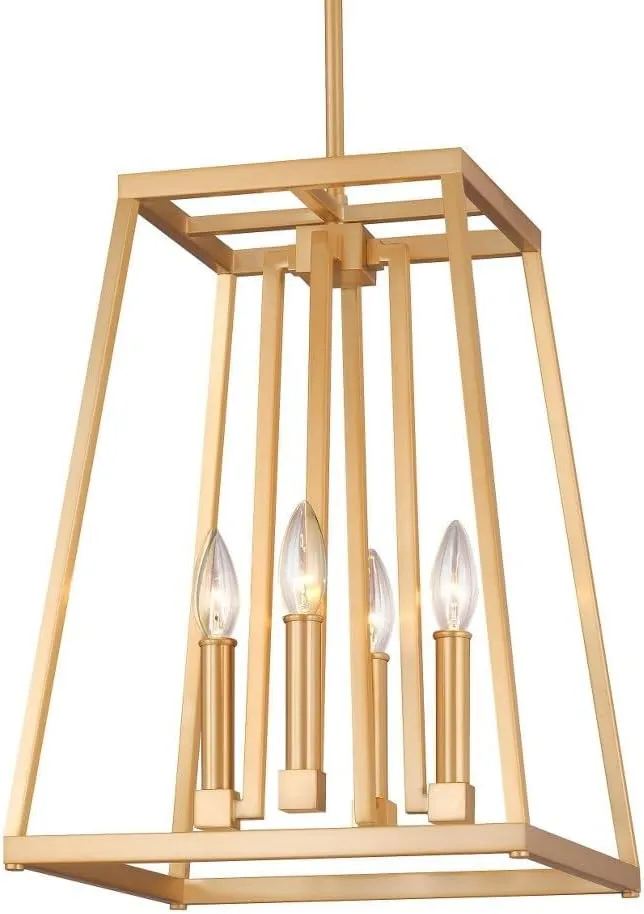 Generation Lighting-Sean Lavin-Pendant 4 Light in Transitional Style-13 Inch Wide by 18 Inch Tall-Gilded Satin Brass Fin