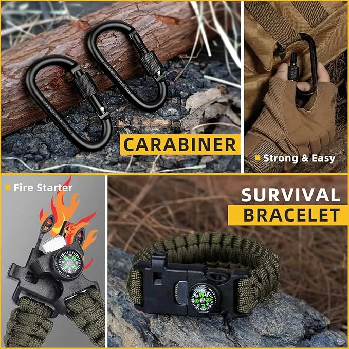 Gifts for Men Dad Husband Him, Christmas Stocking Stuffers Birthday Gifts Idea for Boyfriend Man, Survival Kit 14 in 1, Survival Gear and Equipment, Fishing Hunting Camping Accessories, Cool Gadgets