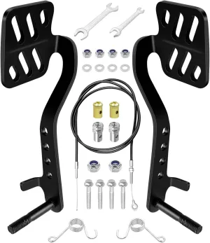 Go Kart Brake Throttle Pedal Kit with 71" Throttle Cable Fit for Predator 212 cc 196 cc 6.5 hp Road Rocket Azusa Fun Kart Carter Radio Flyer Kart Cart Racing Drift Trike, Black