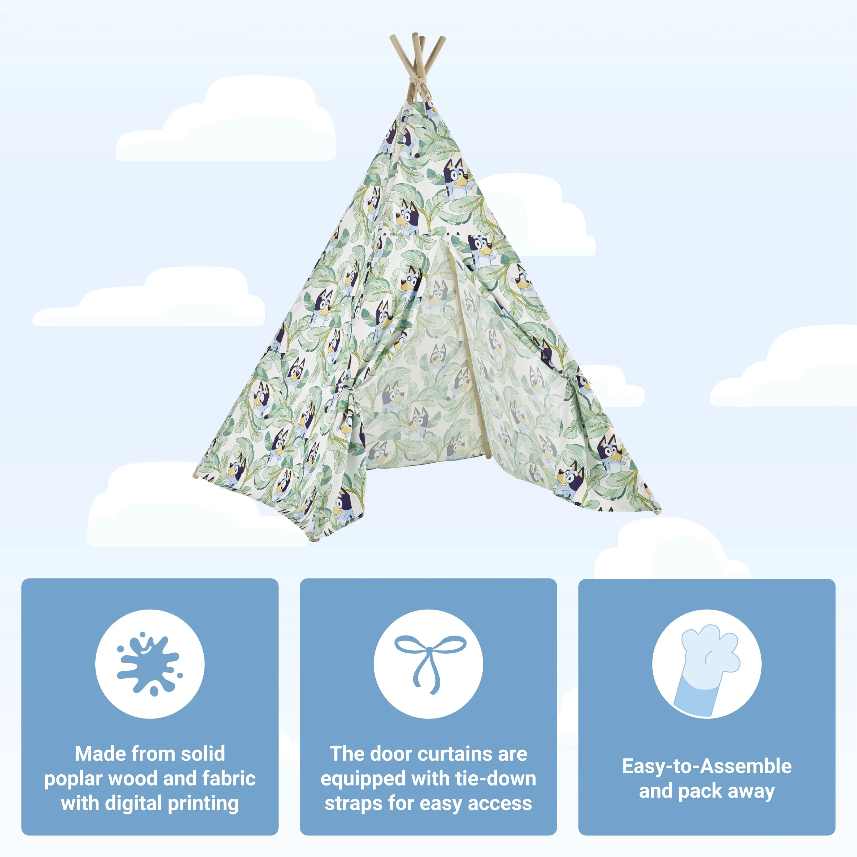Going fast Clear communication with Bag Carry Kids Tent Bluey Teepee
