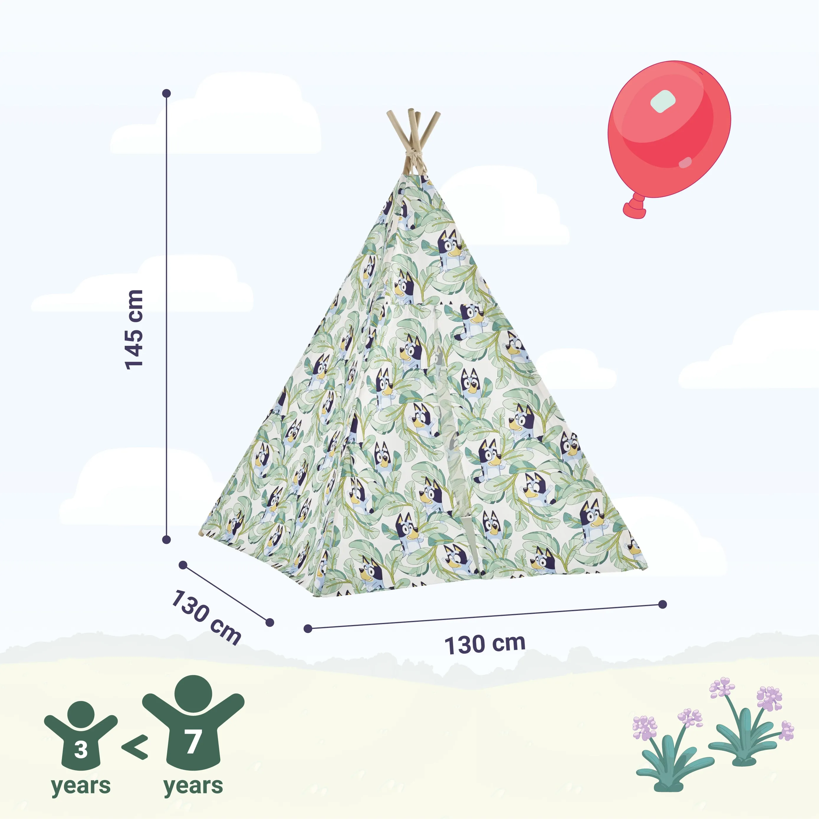 Going fast Clear communication with Bag Carry Kids Tent Bluey Teepee
