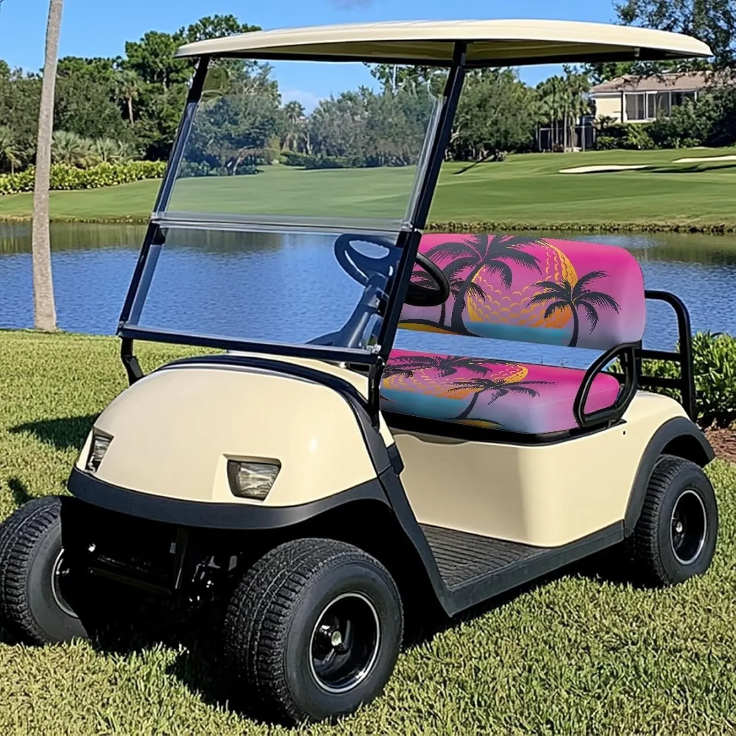 Golf Cart Accessories Easy Installation Golf Cart Seat Covers Club Car Seat Protectors with Non-Slip Backing - Heavy Duty Seat Blanket Fit All-Day Driving