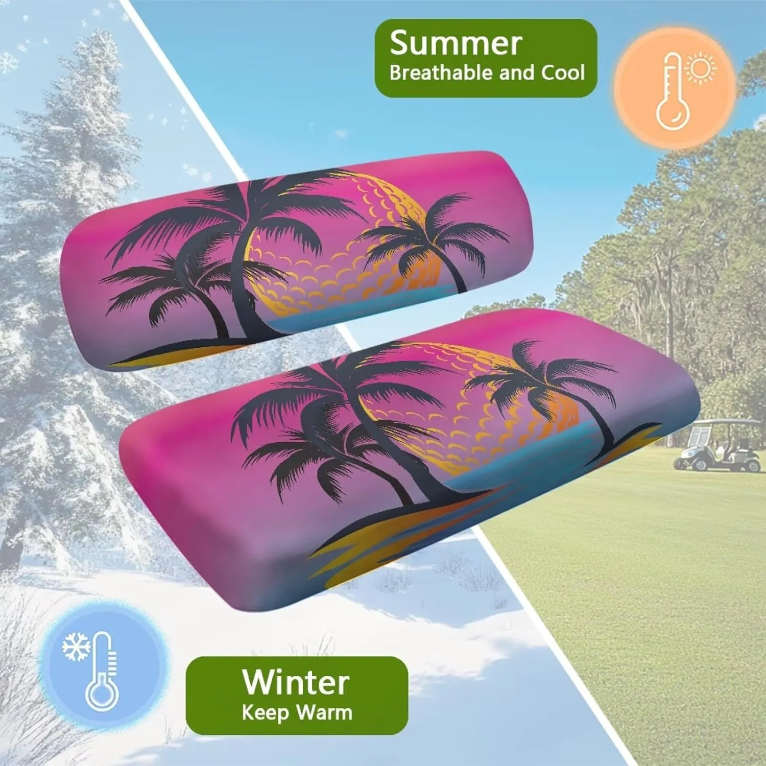 Golf Cart Accessories Easy Installation Golf Cart Seat Covers Club Car Seat Protectors with Non-Slip Backing - Heavy Duty Seat Blanket Fit All-Day Driving