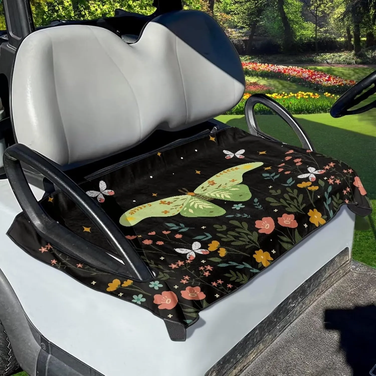 Golf Cart Seat Cover Golf Cart Seat Blanket,Universal Golf Cart Seat Towel, Fit for 2-Person Seats Club Car,Golf Cart Accessories