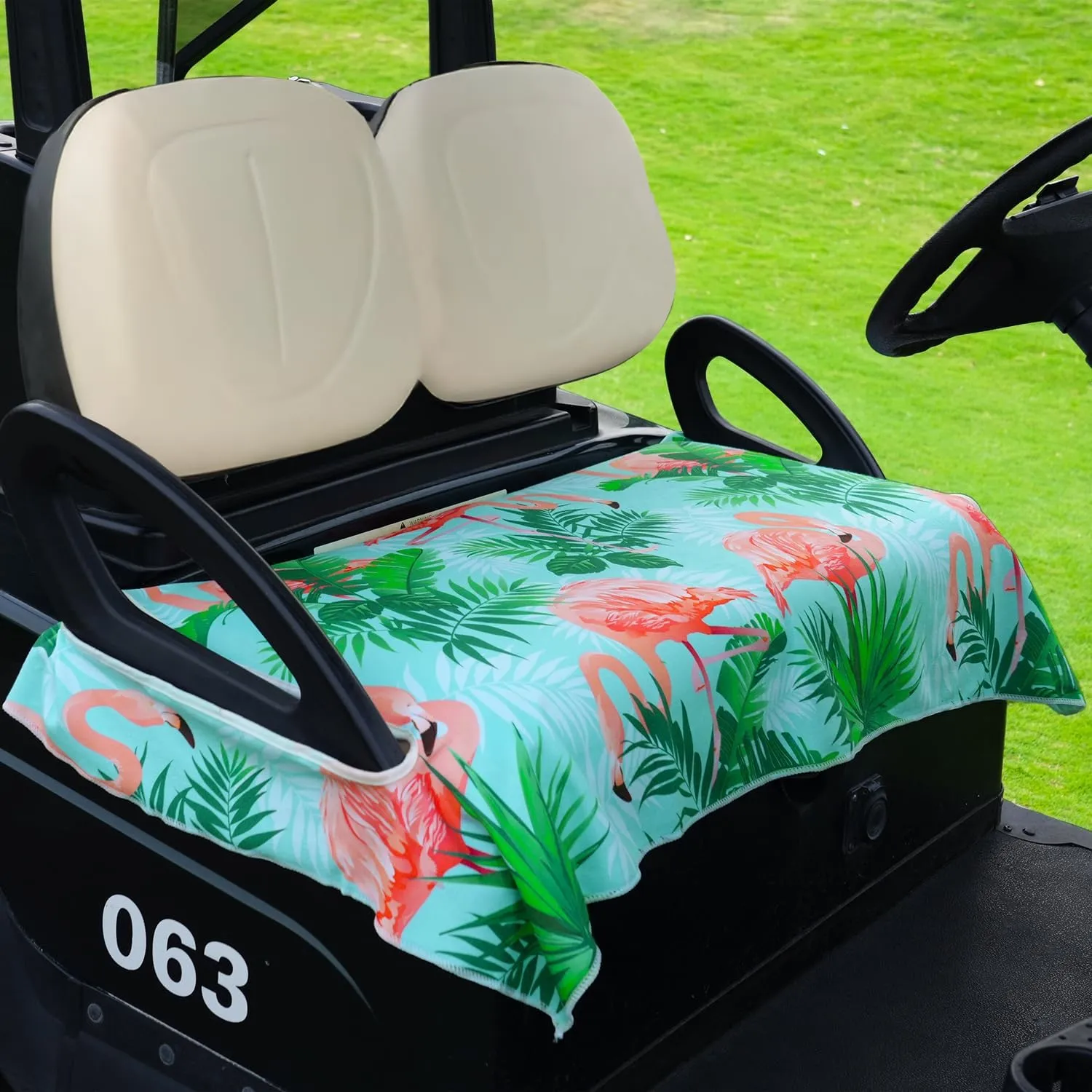 Golf Cart Seat Covers, Unique Golf Cart Seat Towel Blanket for All EZGO, Yamaha, Club Cars, Icon and More Cart Front Seat, 100% Microfiber Keeps Seat Cool and Comfortable, 51'' x 31''