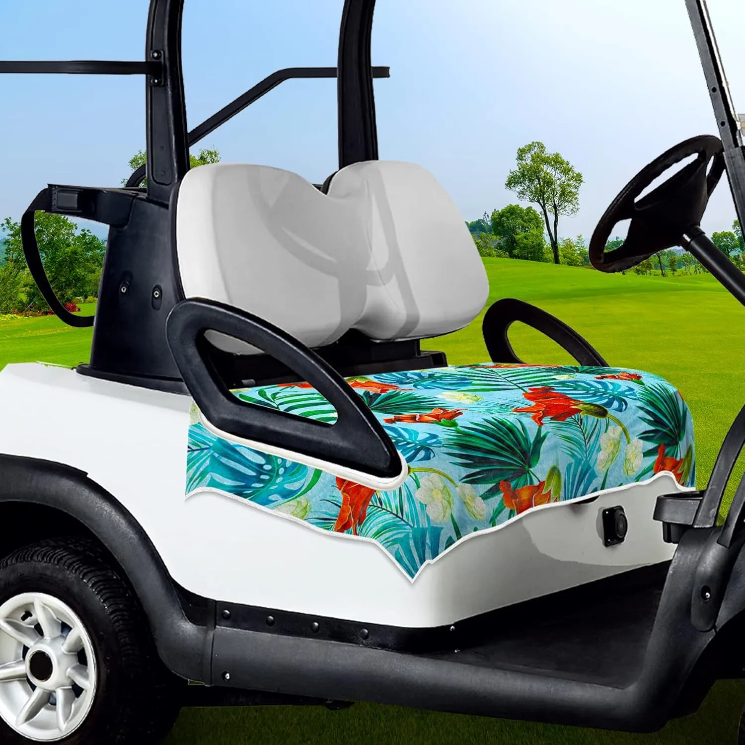 Golf Cart Seat Covers, Unique Golf Cart Seat Towel Blanket for All EZGO, Yamaha, Club Cars, Icon and More Cart Front Seat, 100% Microfiber Keeps Seat Cool and Comfortable, 51'' x 31''