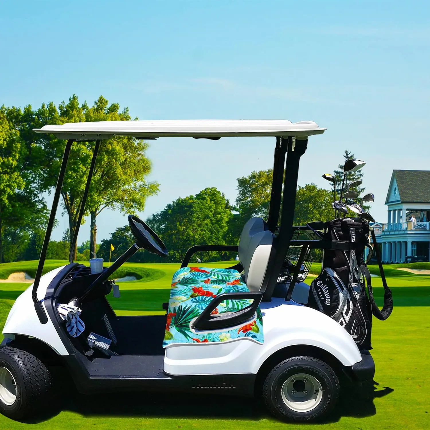 Golf Cart Seat Covers, Unique Golf Cart Seat Towel Blanket for All EZGO, Yamaha, Club Cars, Icon and More Cart Front Seat, 100% Microfiber Keeps Seat Cool and Comfortable, 51'' x 31''
