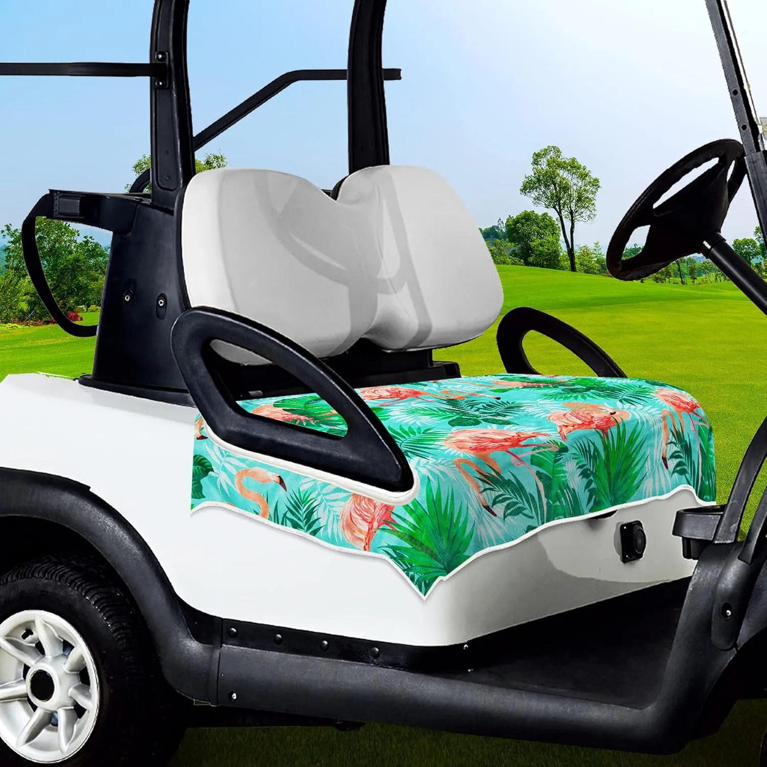 Golf Cart Seat Covers, Unique Golf Cart Seat Towel Blanket for All EZGO, Yamaha, Club Cars, Icon and More Cart Front Seat, 100% Microfiber Keeps Seat Cool and Comfortable, 51'' x 31''