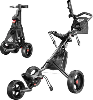 Golf Push Cart 3 Wheel, Golf Cart Foldable, Multiple Functions Golf Bag Cart for All Ages with Adjustable Handle - Lightweight & Easy Fold Design for Easy Transportation - 12lbs