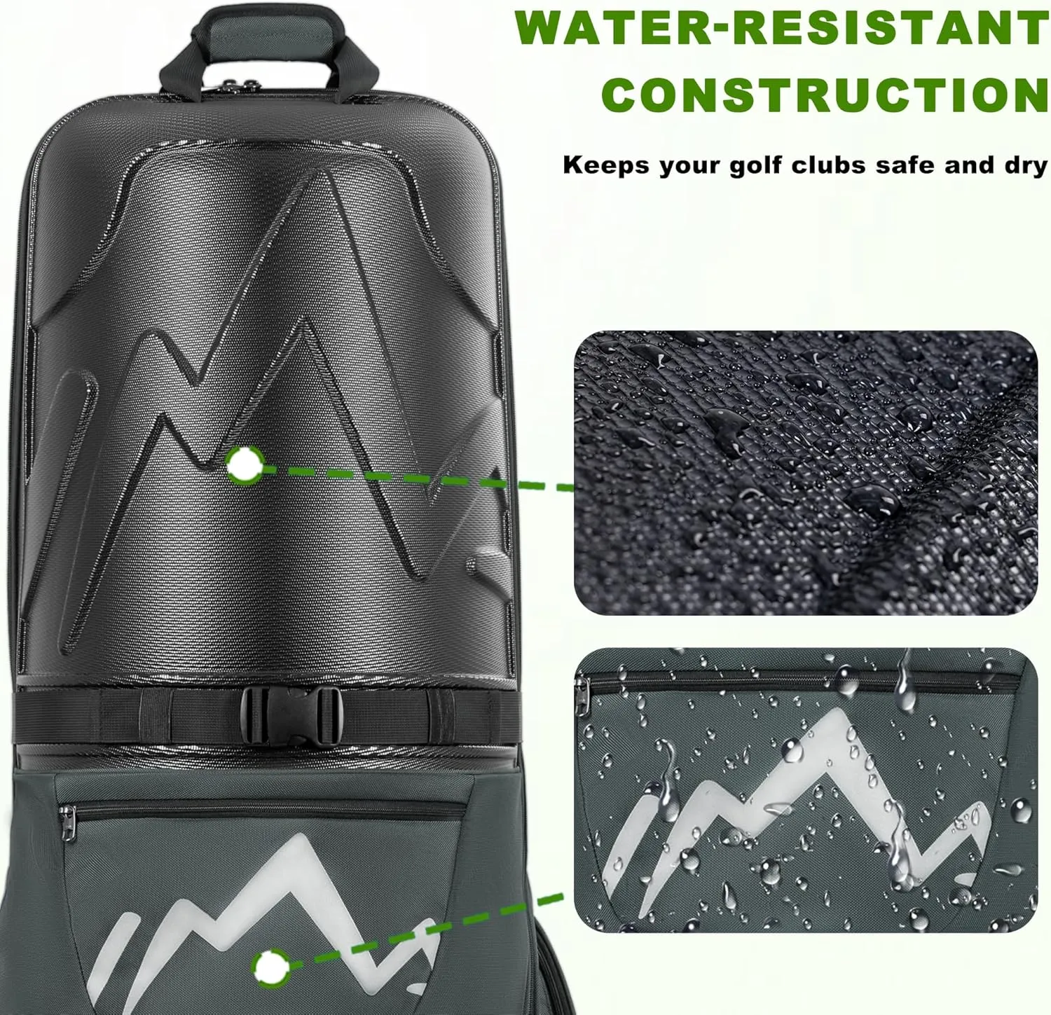 Golf Travel Bag for Airlines with Wheels, PC Hard Case Top Golf Club Travel Bag with 1680D Fabric, Shield Your Clubs with Lightweight Durability