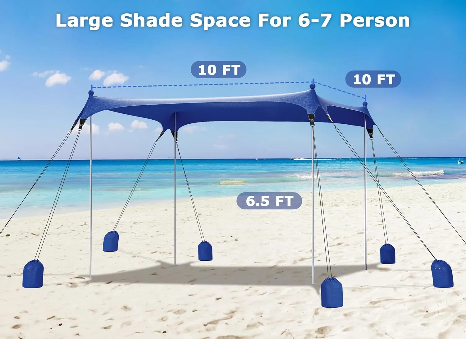 Gorich Beach Tent Sun Shelter with 8 Sandbags, UPF50  Protection & Windproof Pop Up Beach Canopy Tent Sun Shade for Family, Travel & Camping, Easy Setup Canopy Umbrella