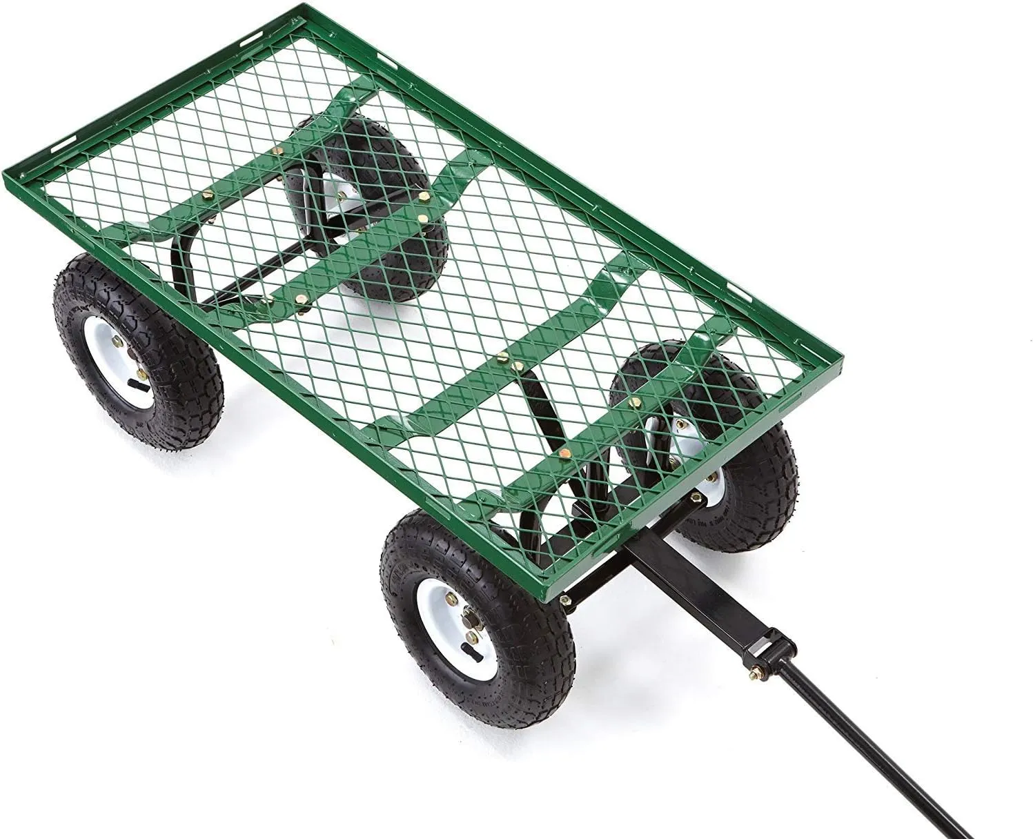 Gorilla Carts GOR400-COM Steel Garden Cart, Steel Mesh Removable Sides, 3 cu ft, 400 lb Capacity, Green