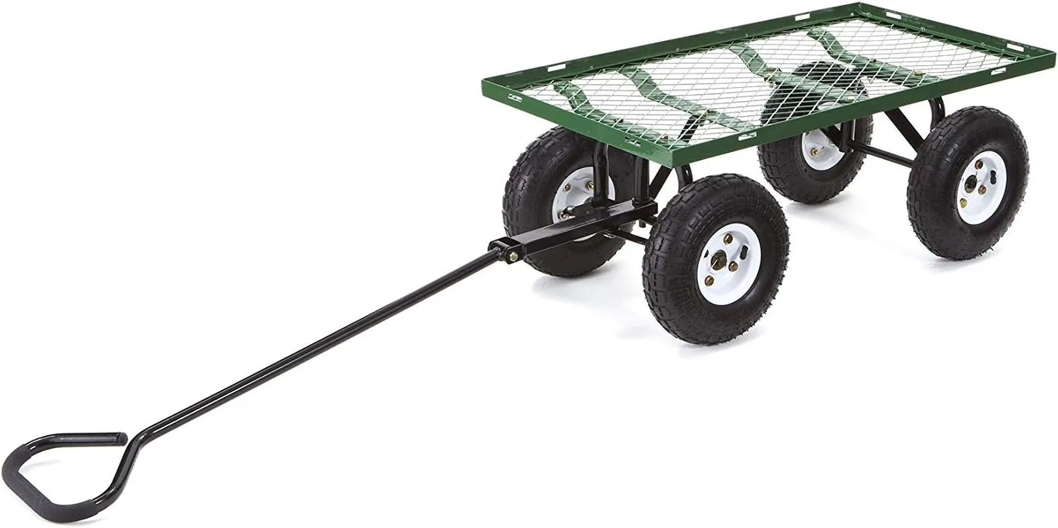 Gorilla Carts GOR400-COM Steel Garden Cart, Steel Mesh Removable Sides, 3 cu ft, 400 lb Capacity, Green