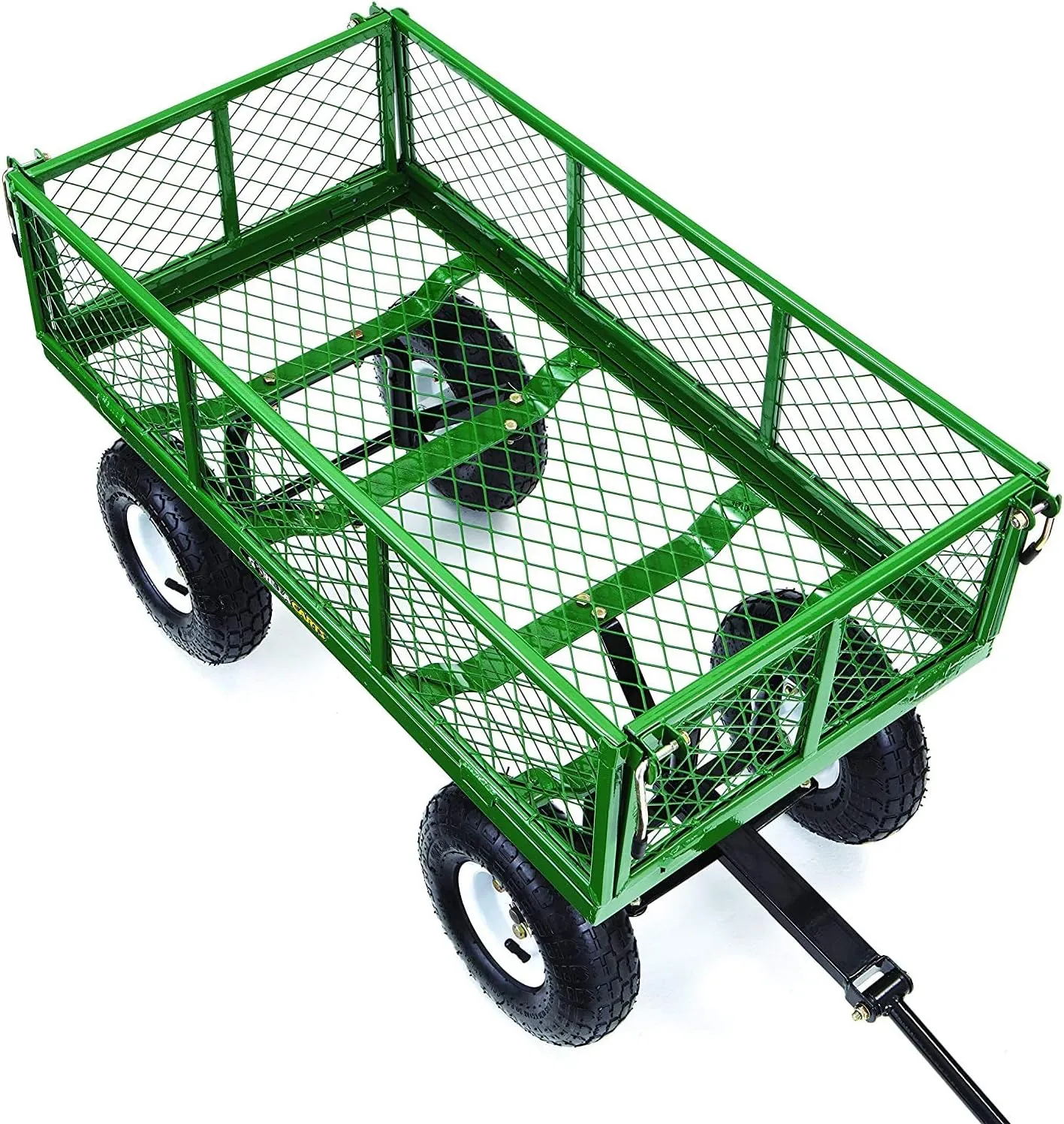 Gorilla Carts GOR400-COM Steel Garden Cart, Steel Mesh Removable Sides, 3 cu ft, 400 lb Capacity, Green