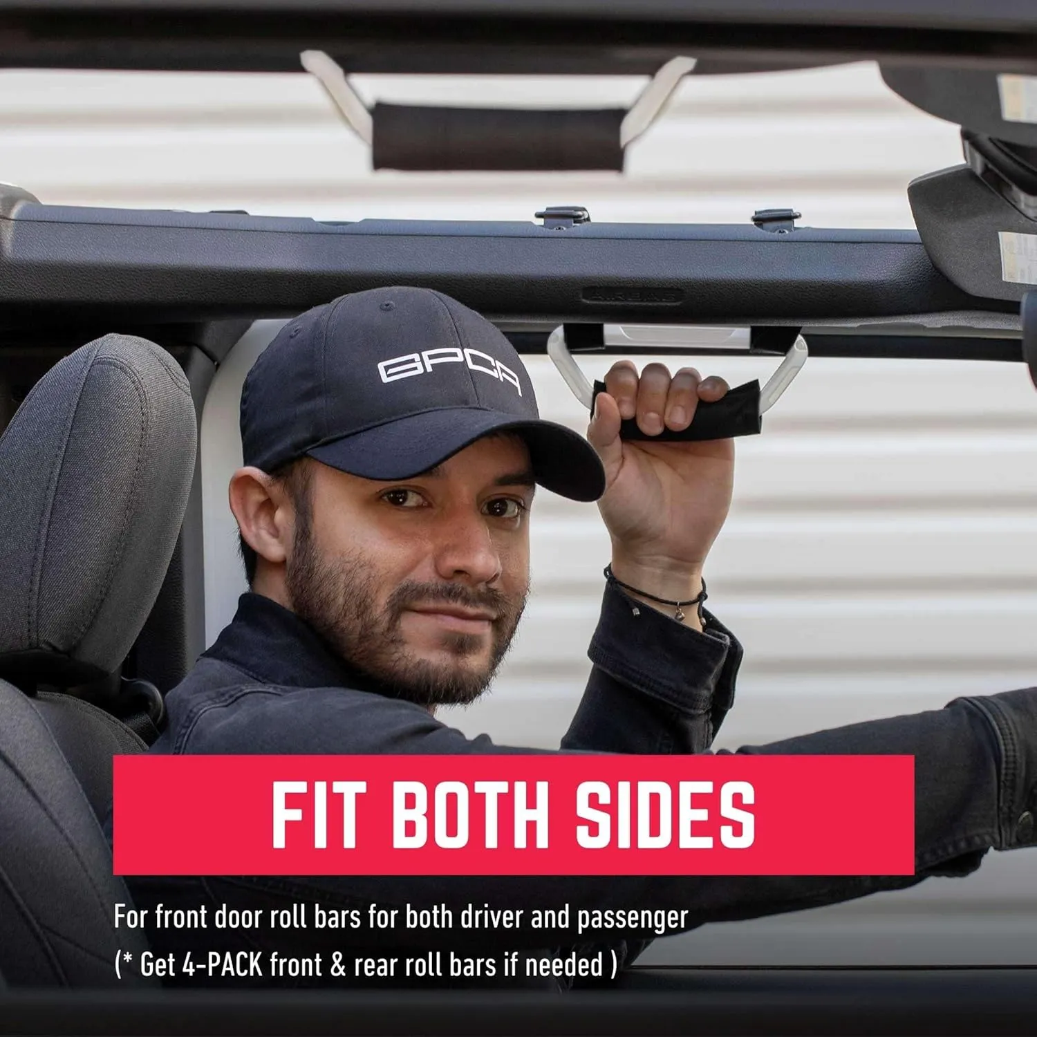 GPCA GP Grip Air Grab Handles Designed for 2024  Jeep Wrangler JL 4xe w/Airbag Compatible - Aero-Grade Aluminum, Patented Foldable Design, Easy Installation