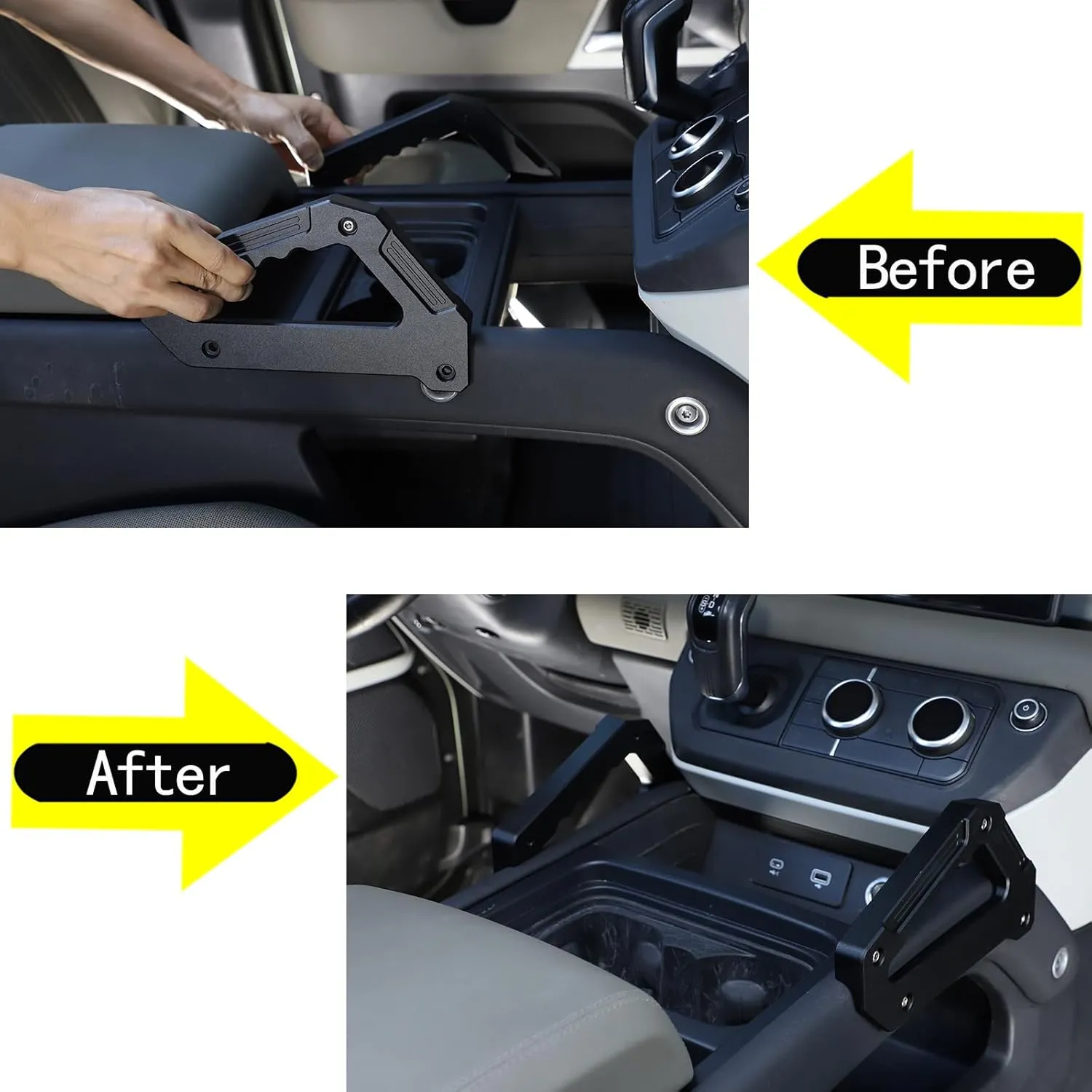 Grab Handles Compatible with Land Rover Defender 90 110 130 2020-2024, Aluminum Alloy Grab Handle Armrest for Center Console Both Side, Car Interior Safety Accessories 1 Pair