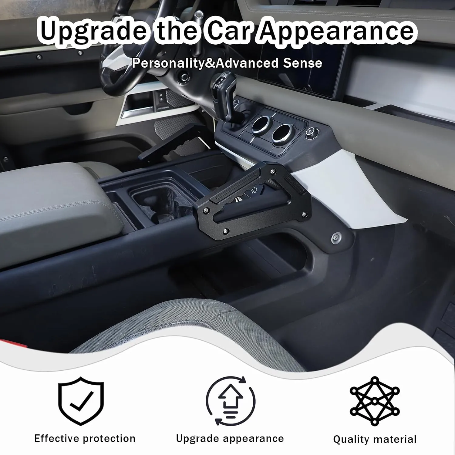 Grab Handles Compatible with Land Rover Defender 90 110 130 2020-2024, Aluminum Alloy Grab Handle Armrest for Center Console Both Side, Car Interior Safety Accessories 1 Pair