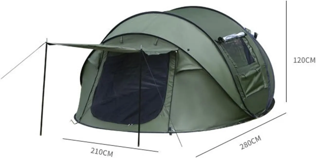 Green Camping Tent Folding Park Camping Equipment Camping Rainproof Thickened Beach Tent