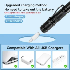 Green Laser Pointer High Power, Green Laser Pointer Indicator Light, Long Range Pointer for Hiking, USB Charge