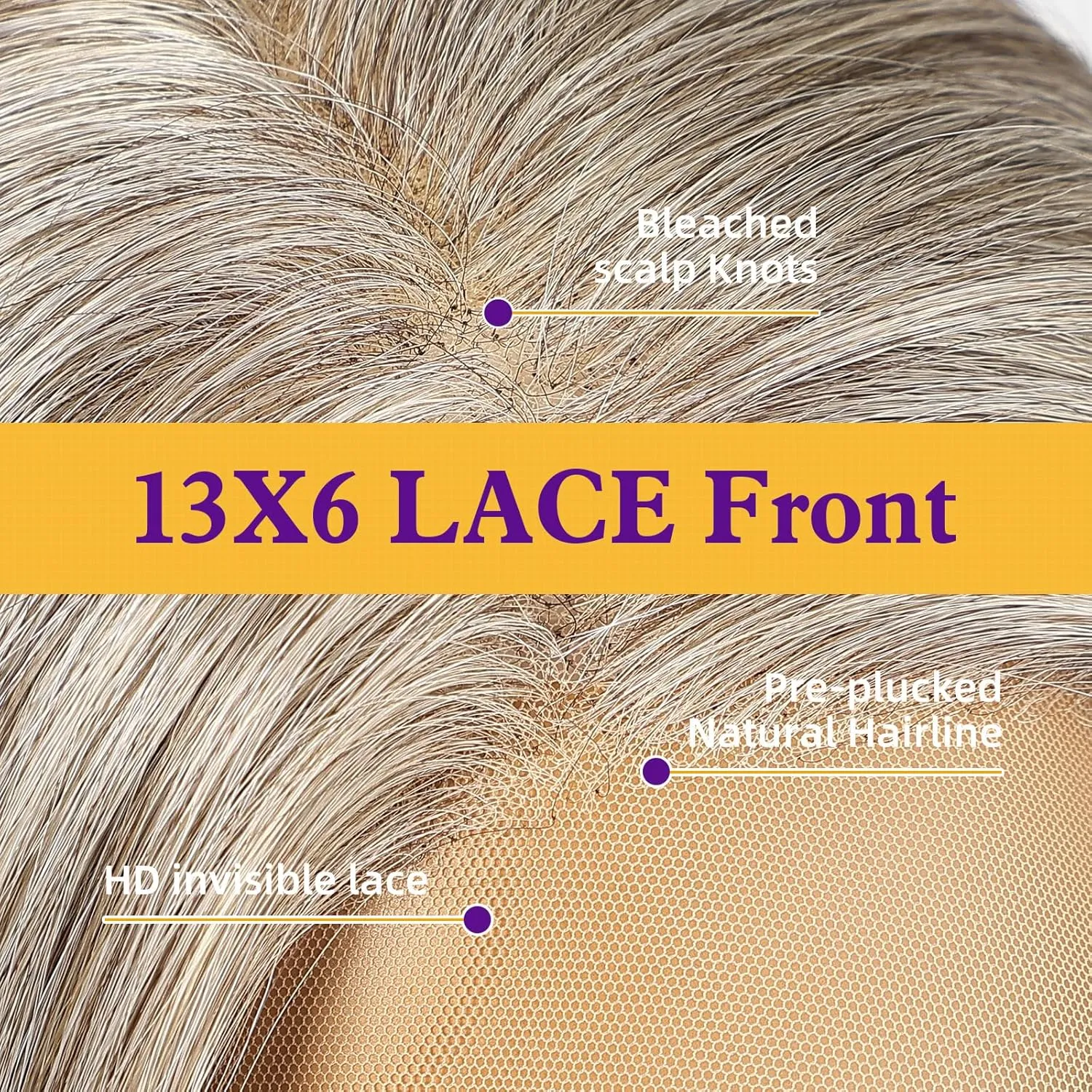Grey Synthetic Lace Front Wig,13X6 Long Straight Layered Glueless Wigs for Women Daily Use 22IN