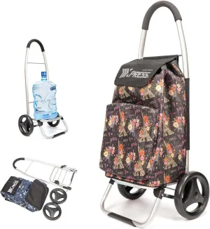 Grocery Cart on Wheels,Trolley Cart with Wheels,Shopping Cart Bags for Groceries Removable Wheels & Bag#Tower