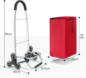 Grocery Household Light Stairs Multifunctional Foldable Portable Shopping Bag Trolley Climbing Grocery Trolley (F Stair)