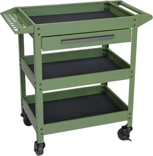 GSTANDARD APTB311G Torin 3 Layers Utility Cart: Rolling Tool Cart with Lockable Wheels and Multifunction Service Cart for Home, Garage, Kitchen, Office or Cafe, Green