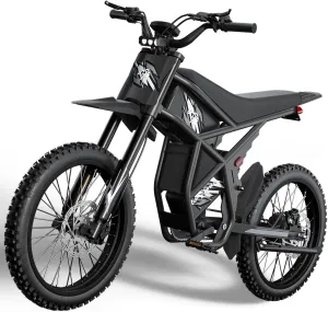 GT73 Electric Dirt Bike for Adults 2000W Electric Bike with 1747Wh(48V 18.2AH*2) Removable Batteries 37MPH/85Mile Range 25" x2" Motorcycle Tires Dual Hydraulic Brakes & Full Suspension (Black2)