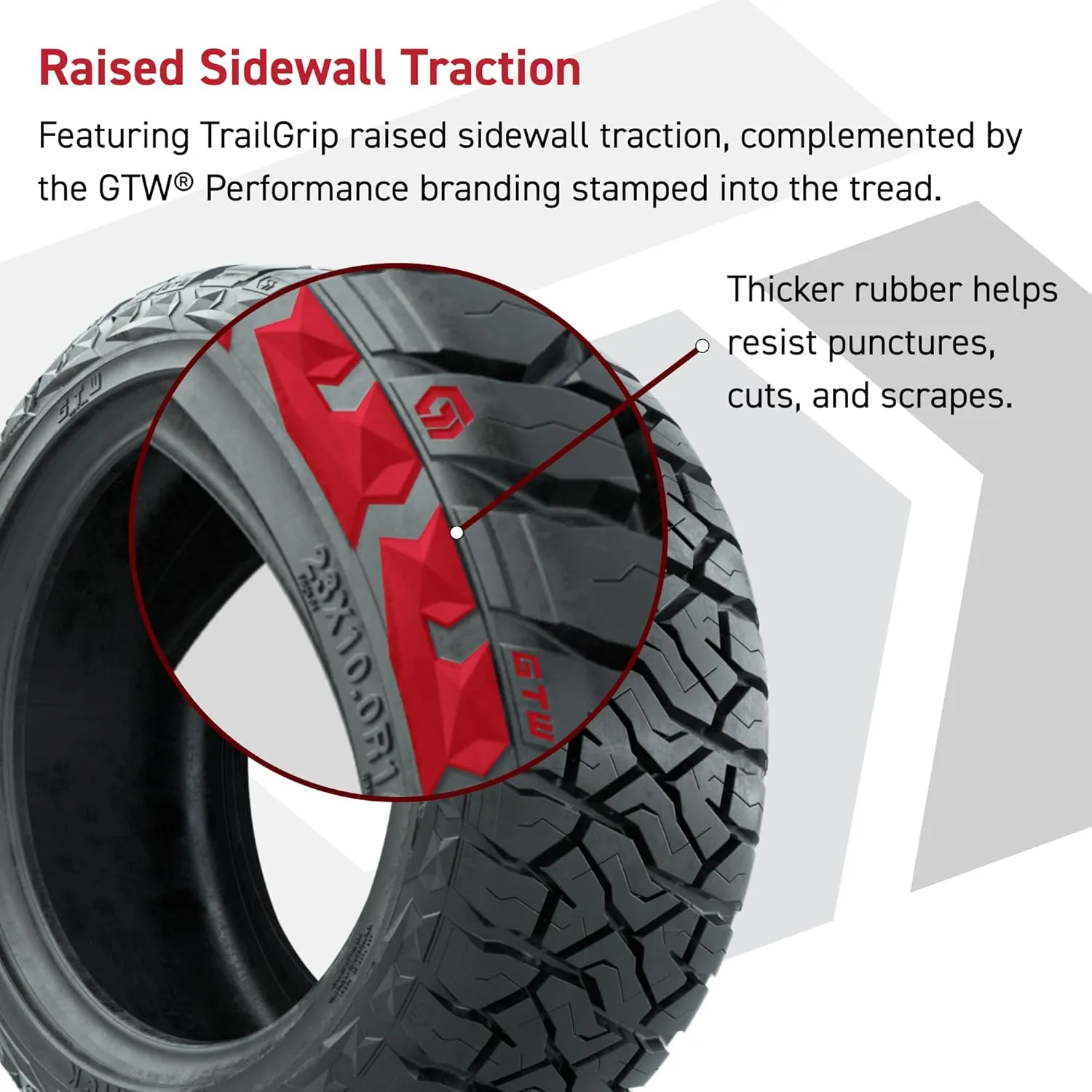 GTW Maverick 23 inch All Terrain Golf Cart Tire | 23x10-R12 | Steel Belted Radial Construction | 4-Ply | Lift Kit Required | Universal Fitment for 12 Inch Wheels